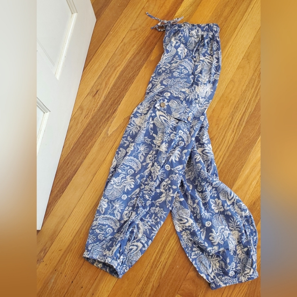 Blue linen pants